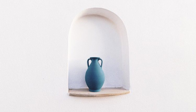 سفال آبی رنگ شده