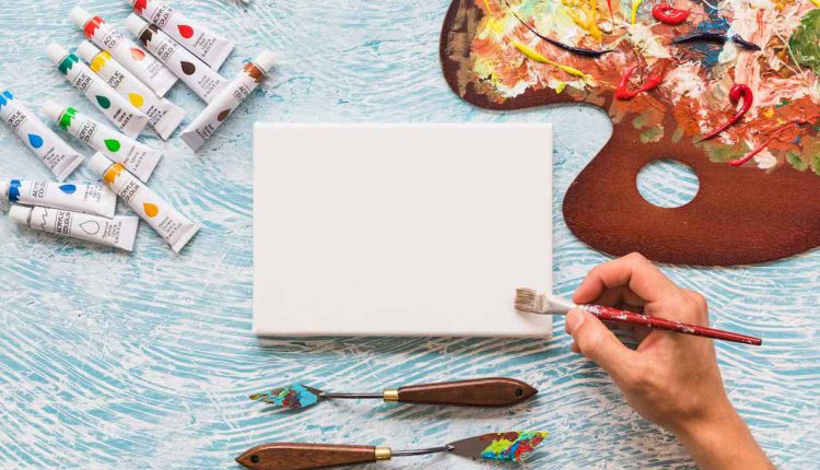 نقاشی روی بوم با رنگ اکریلیک