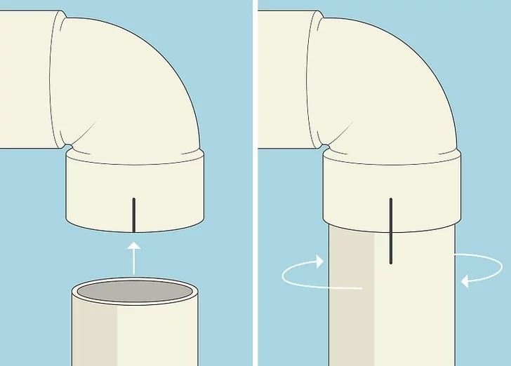 تصویری از قرار دادن دو لوله پی وی سی در داخل هم