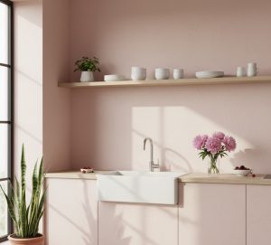رنگ دیوار آشپزخانه صورتی