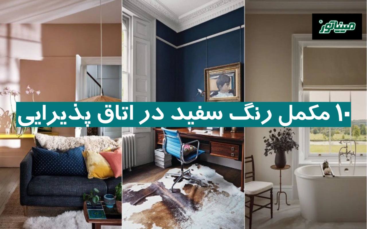 ۱۰ مکمل رنگ سفید در اتاق پذیرایی | راهنمای کامل انتخاب و ترکیب رنگ‌ها